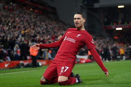 Darwin Núñez: has been in impressive form for Uruguay and will be hoping to help Liverpool produce a big performance against Manchester City at the Etihad. Photograph: Michael Regan/Getty Images