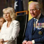 Queen Camilla and King Charles III at a ceremony at Parliament House in Canberra, Australia.